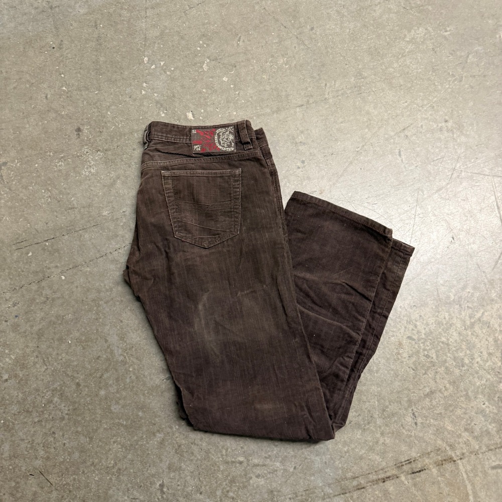 Diesel Industry Mens Brown Corduroy Straight Leg Pants Size 36 x 32